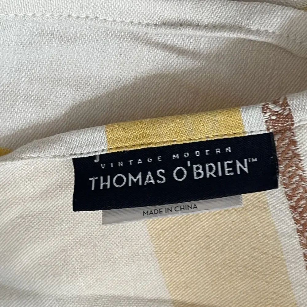 Thomas O'Brien Vintage Modern Striped Linen Blend Tablecloth 73” x 84”